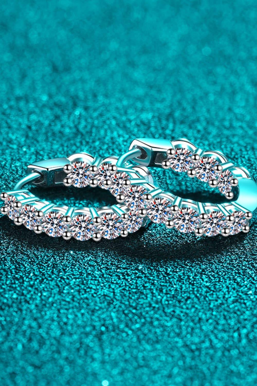 1.8 Carat Moissanite Hoop Earrings - VAleG