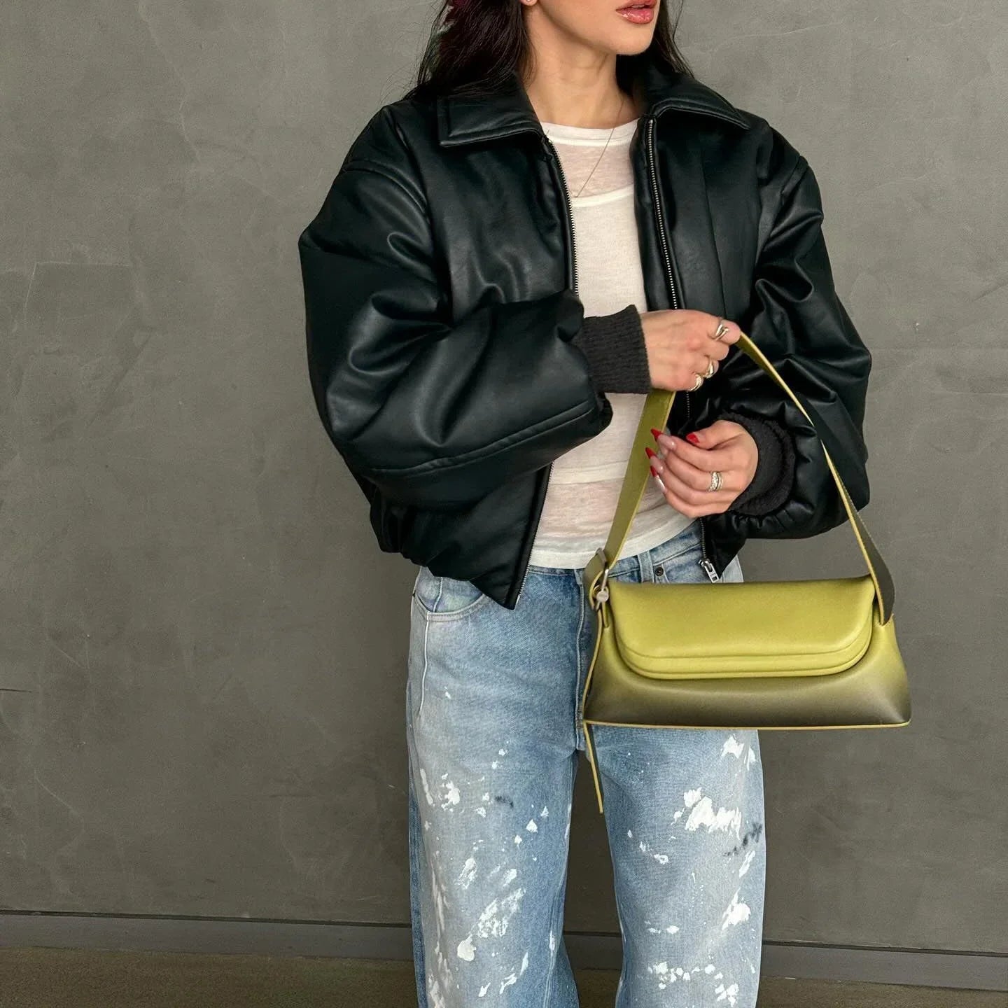 Retro Washed Straight Stitching Basic Street Jeans Graffiti Personalized Work Clothes Style Design Sense - VAleG