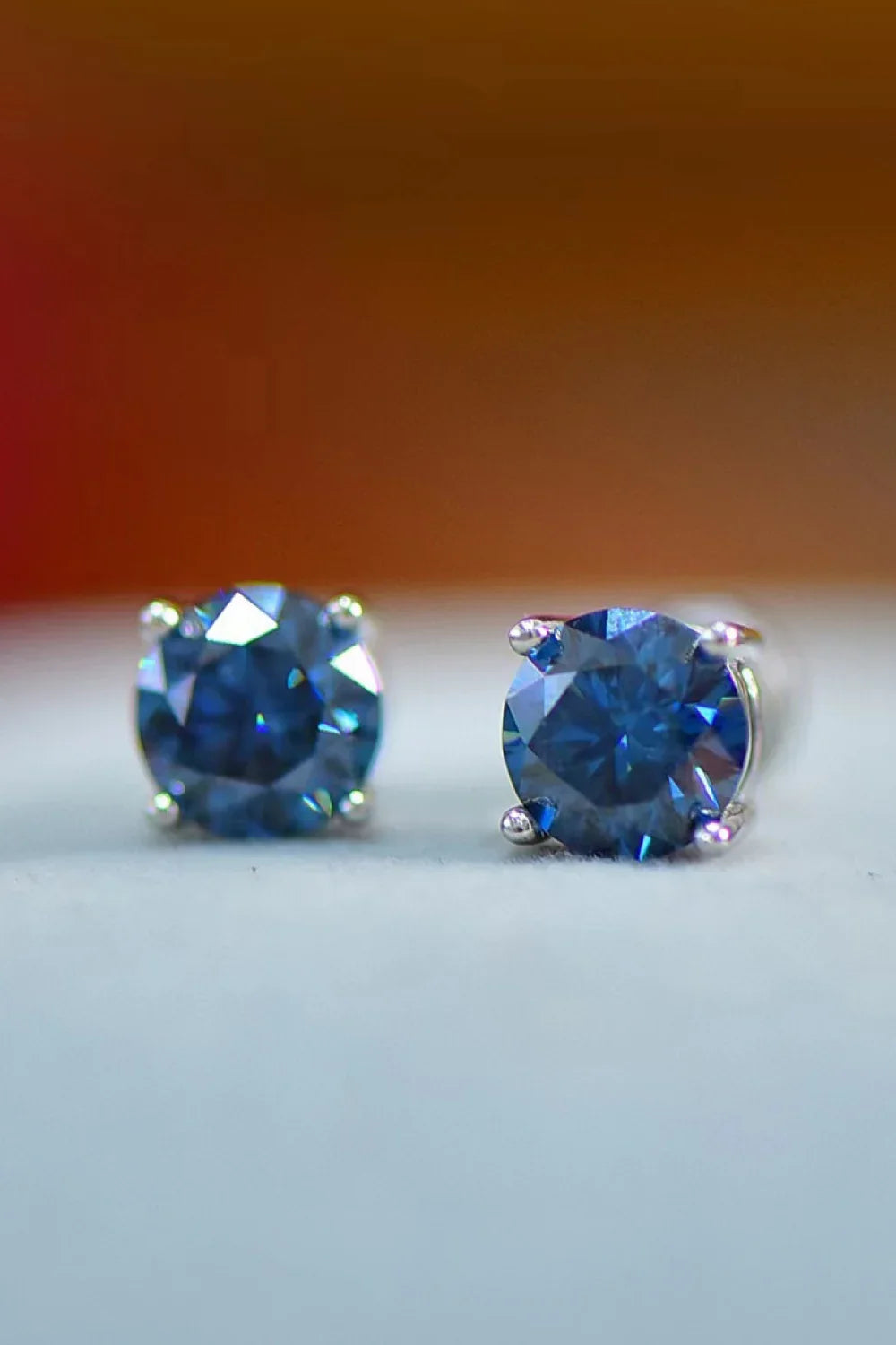 2 Carat Moissanite Four-Prong Platinum-Plated Earrings - VAleG