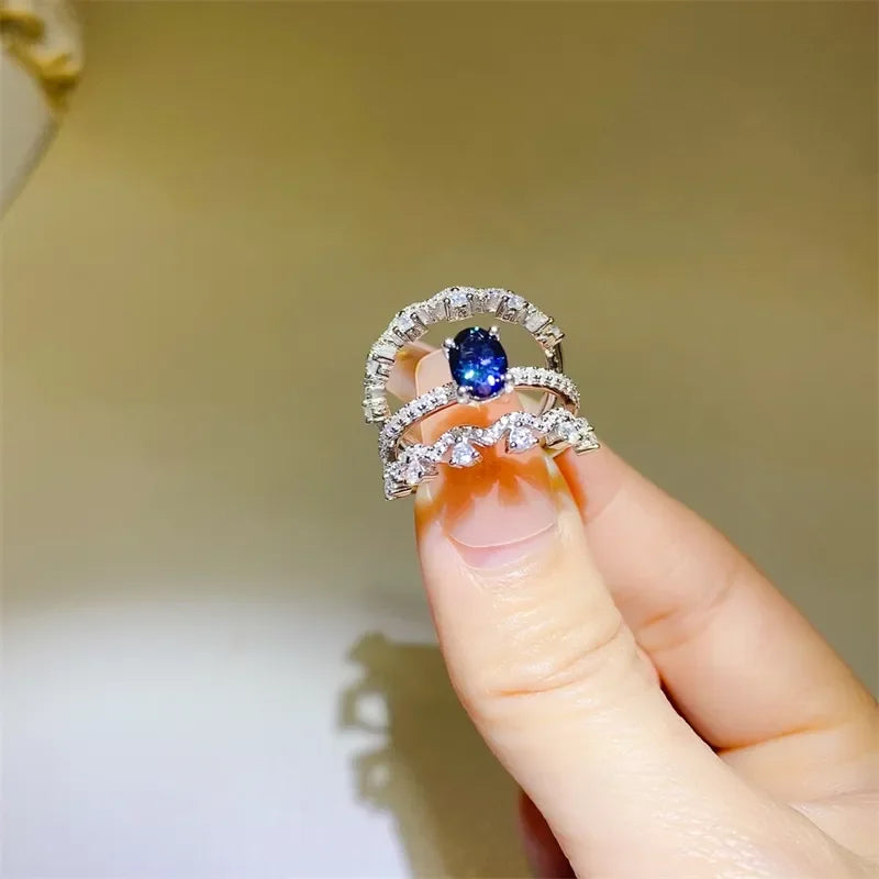 1 Carat Moissanite 925 Sterling Silver Ring - VAleG