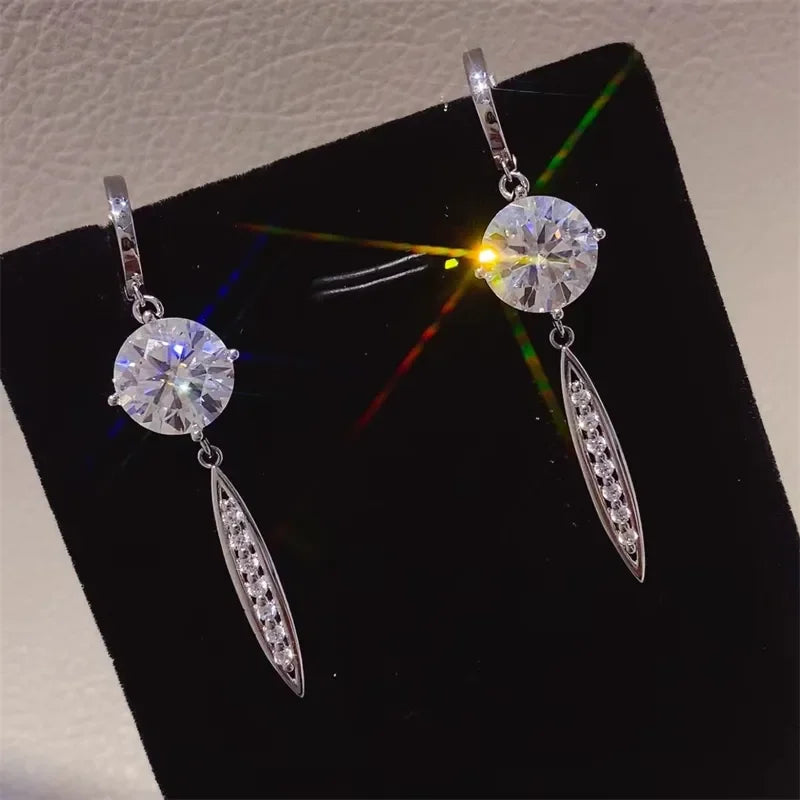 10 Carat Moissanite 925 Sterling Silver Earrings - VAleG