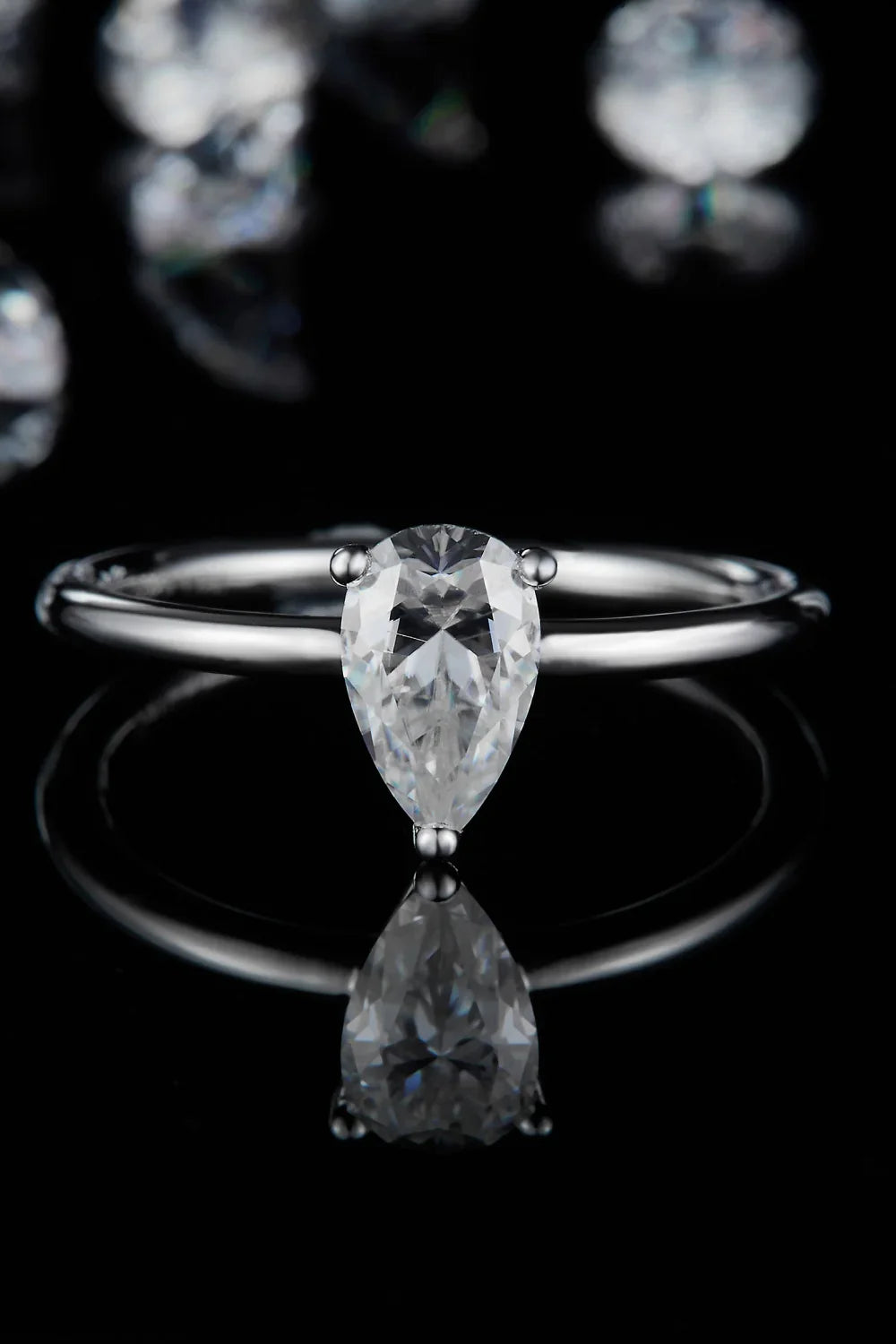 1 Carat Moissanite 925 Sterling Silver Solitaire Ring - VAleG