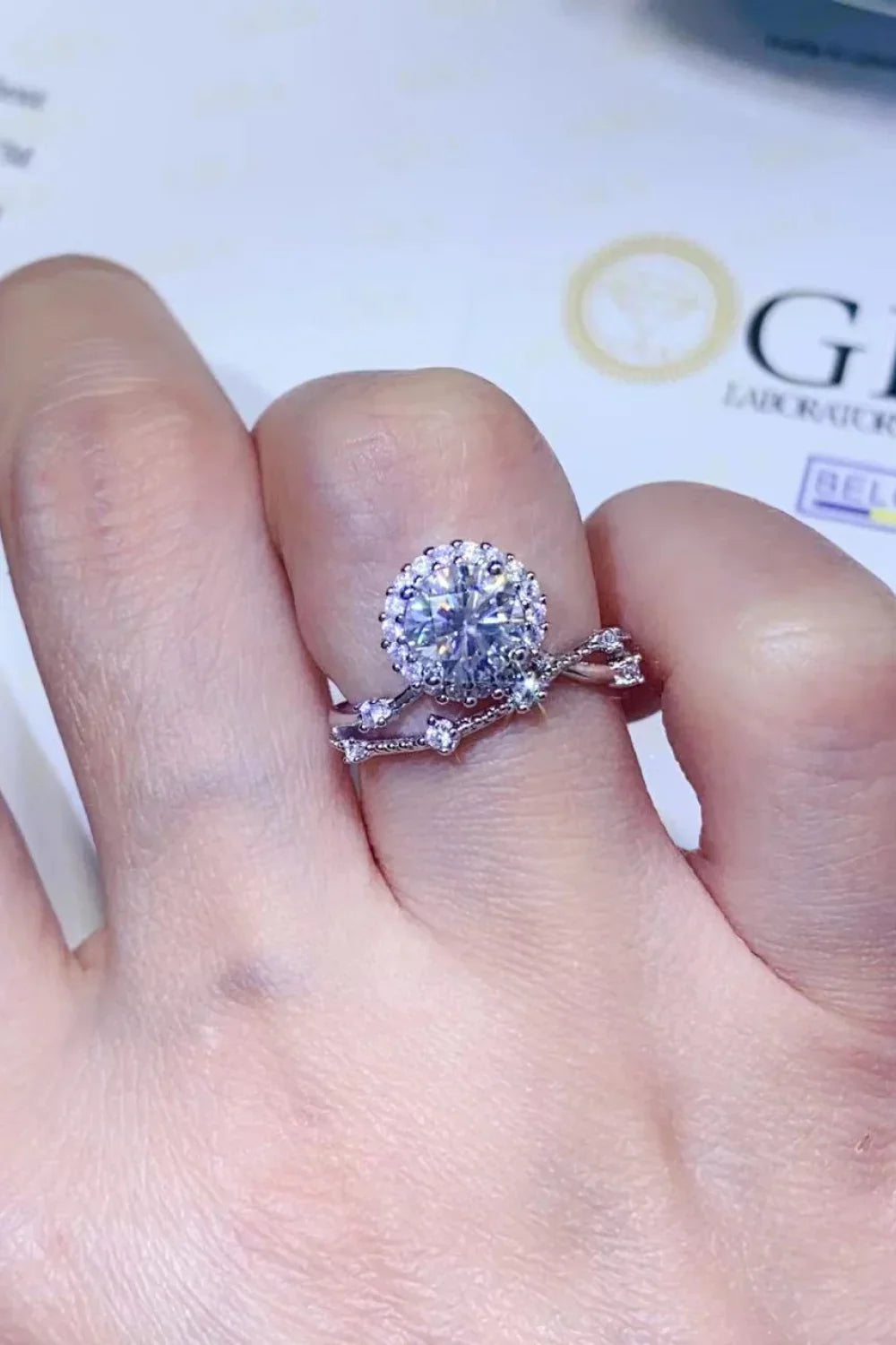 1 Carat Moissanite Platinum-Plated Ring - VAleG