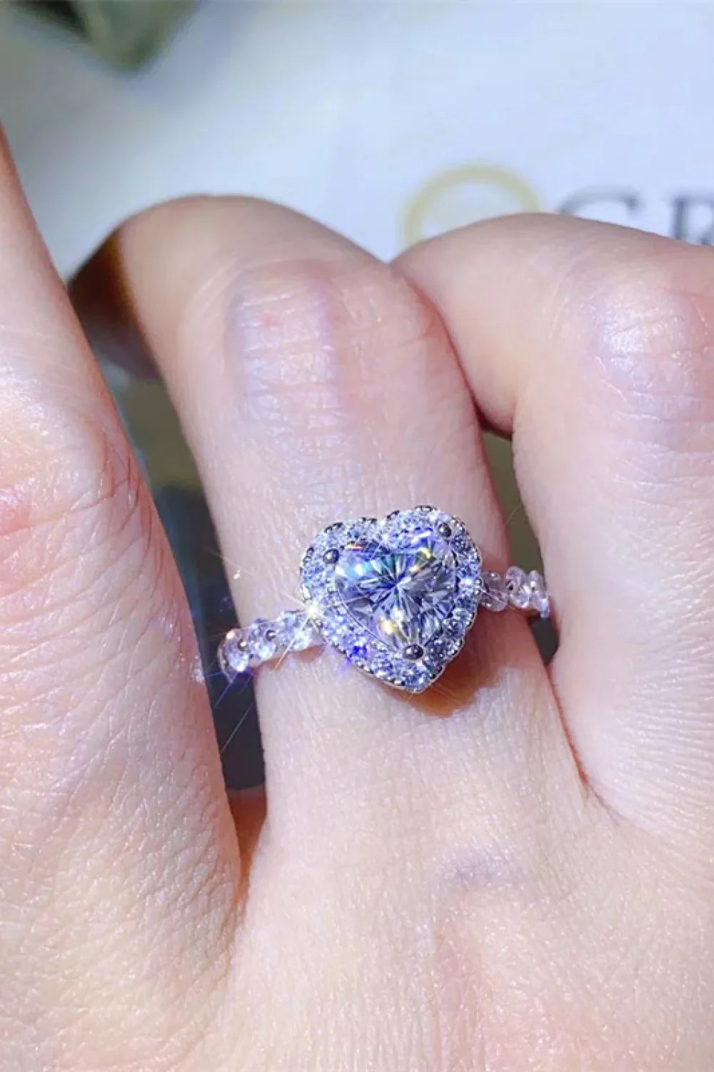 1 Carat Moissanite Heart Ring - VAleG
