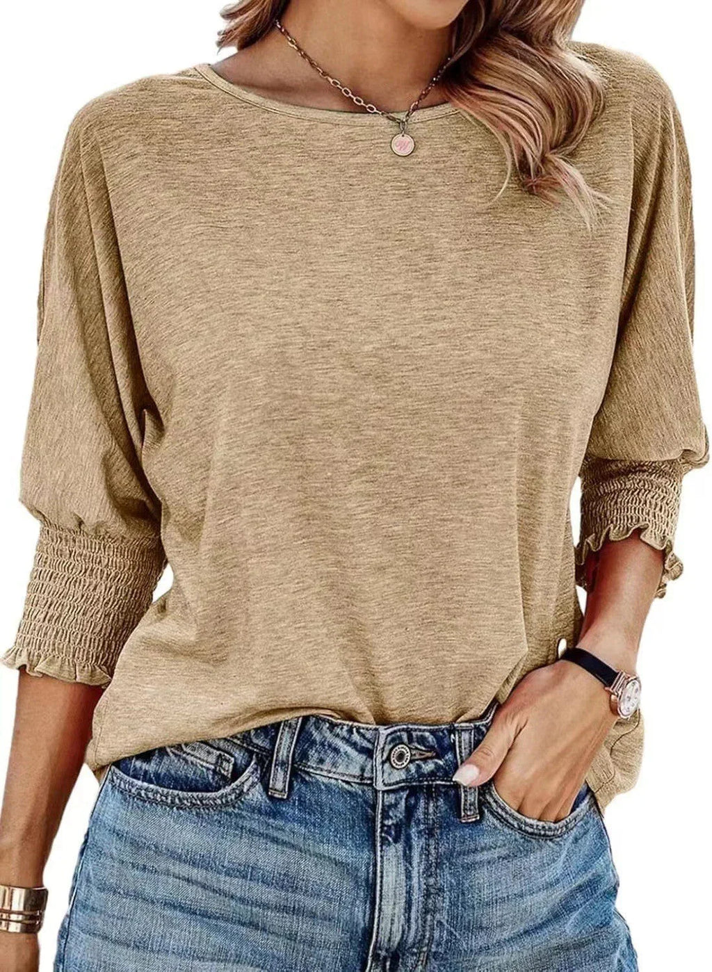 Women's Stylish Loose Round Neck T-shirt - VAleG