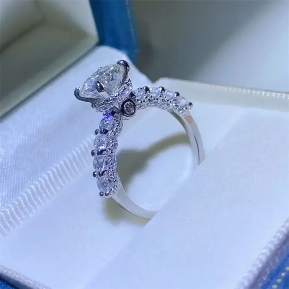2 Carat Moissanite 925 Sterling Silver Ring - VAleG