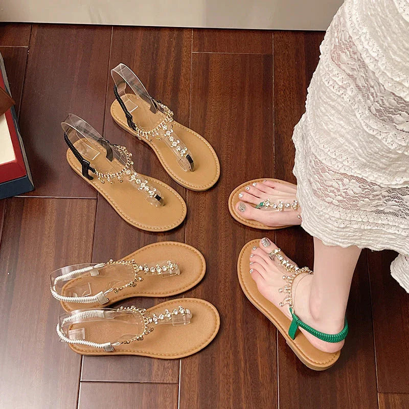 Women's Sandals New Big Rhinestone Fashion - VAleG