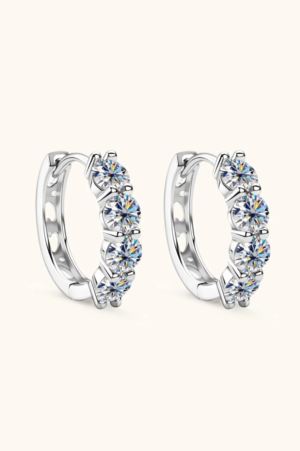 2.4 Carat Moissanite Huggie Earrings - VAleG