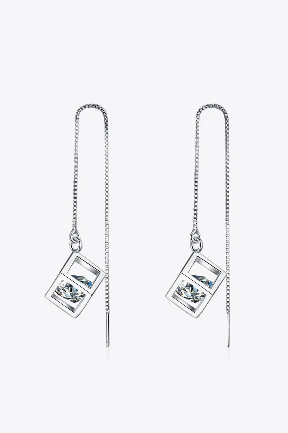 2 Carat Moissanite 925 Sterling Silver Threader Earrings - VAleG