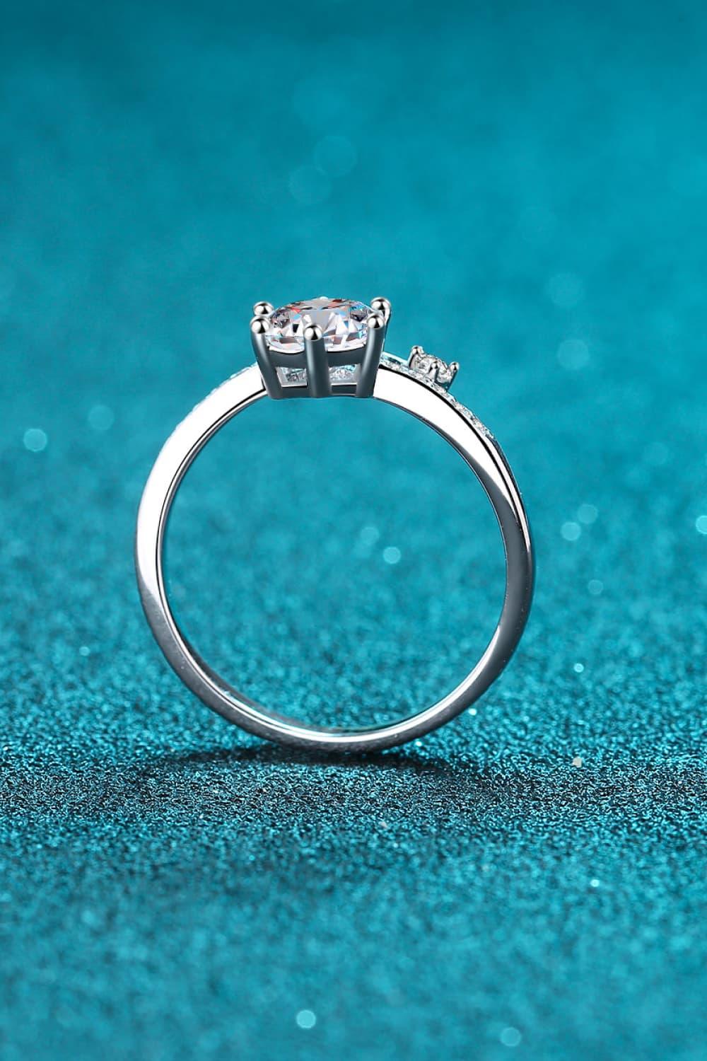 1 Carat Moissanite 925 Sterling Silver Bypass Ring - VAleG