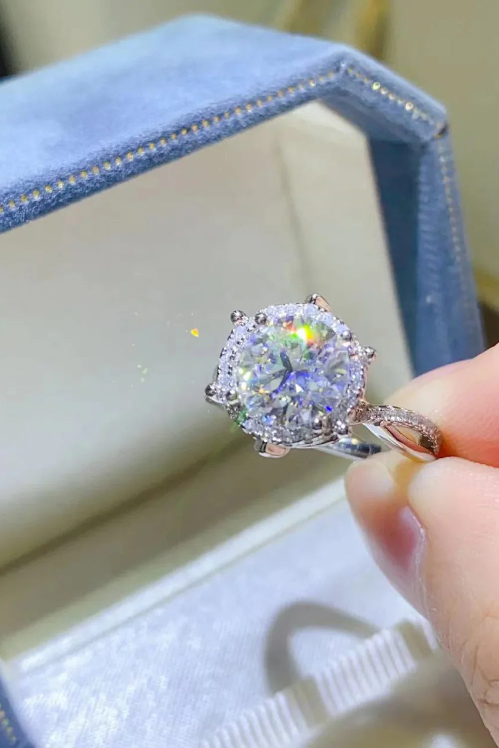 2 Carat Moissanite 925 Sterling Silver Ring - VAleG