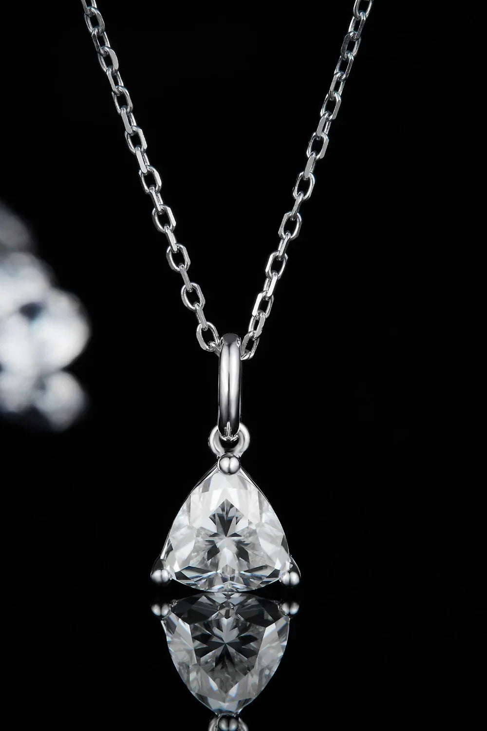 1 Carat Moissanite Pendant 925 Sterling Silver Necklace - VAleG