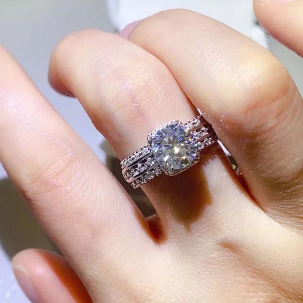 2 Carat Moissanite 925 Sterling Silver Ring - VAleG