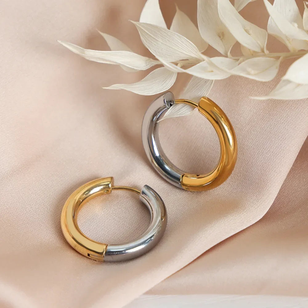 18K Gold-Plated Huggie Earrings - VAleG