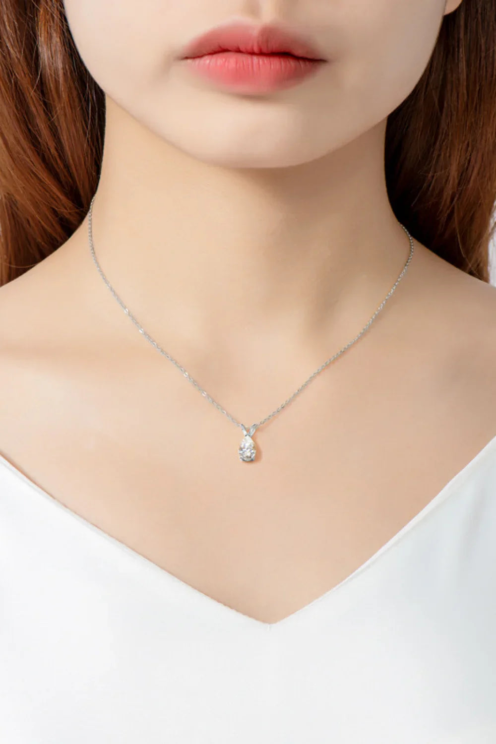 1.5 Carat Moissanite Pendant 925 Sterling Silver Necklace - VAleG