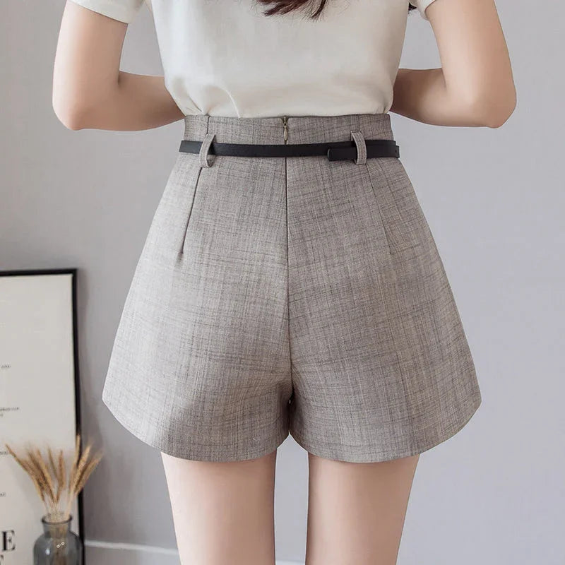 Women's Loose And Slim High Waist A-line Suit Shorts - VAleG