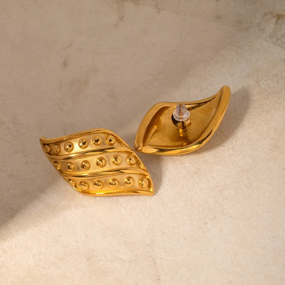 18K Gold-Plated Stainless Steel Stud Earrings - VAleG