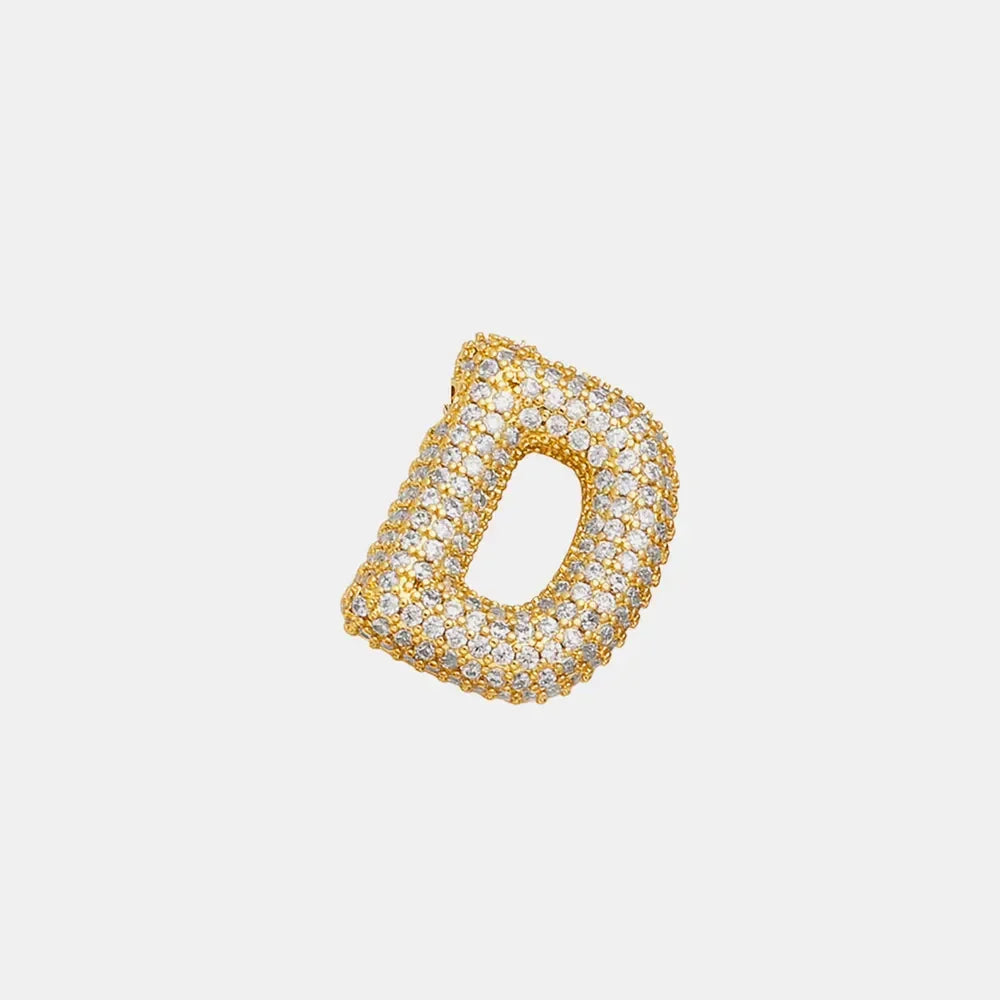 Inlaid Zircon Bubble Initial Necklace - VAleG