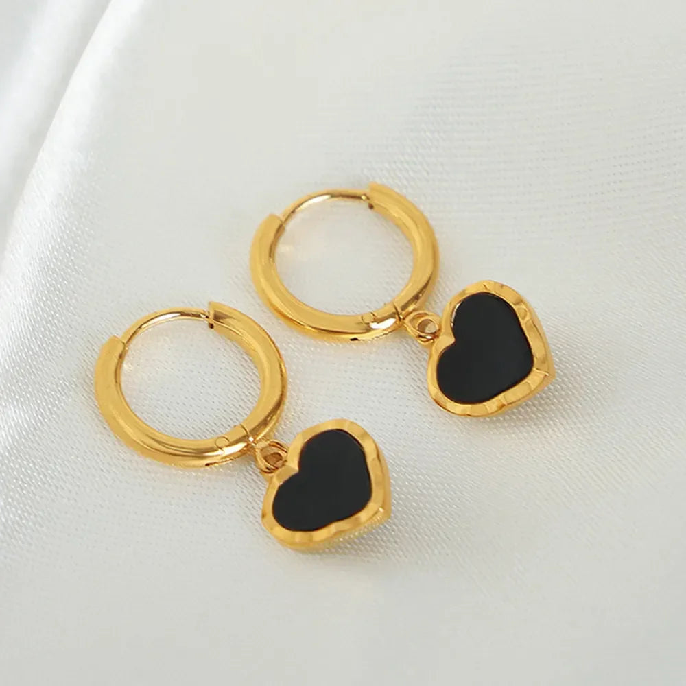 18K Gold-Plated Heart Drop Earrings - VAleG