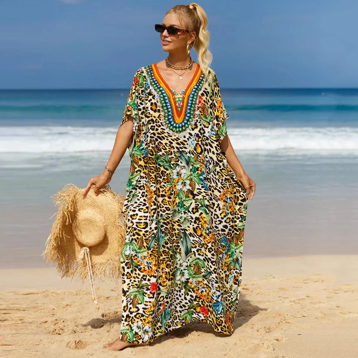 19 Colors Beach Cover-up Bohemian Beach Dress Plus Size - VAleG