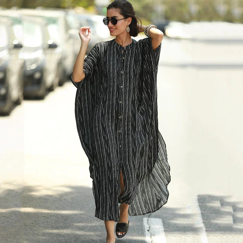 Striped Robe Sun Protection Clothing Beach - VAleG
