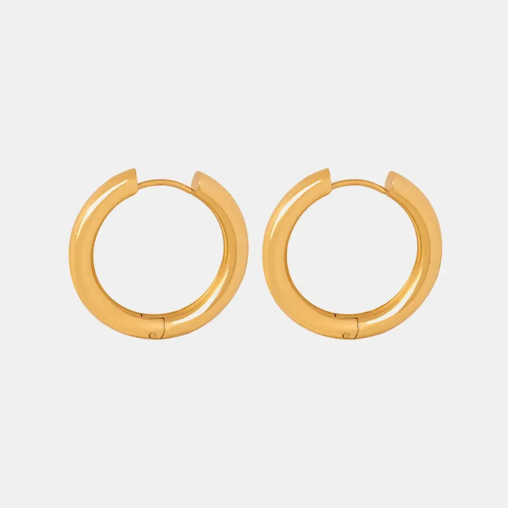 18K Gold-Plated Huggie Earrings - VAleG
