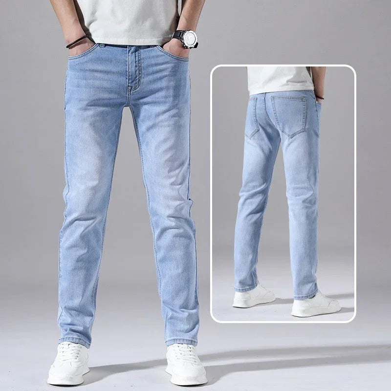 Retro Thin Jeans Straight Loose Casual Trousers Men - VAleG