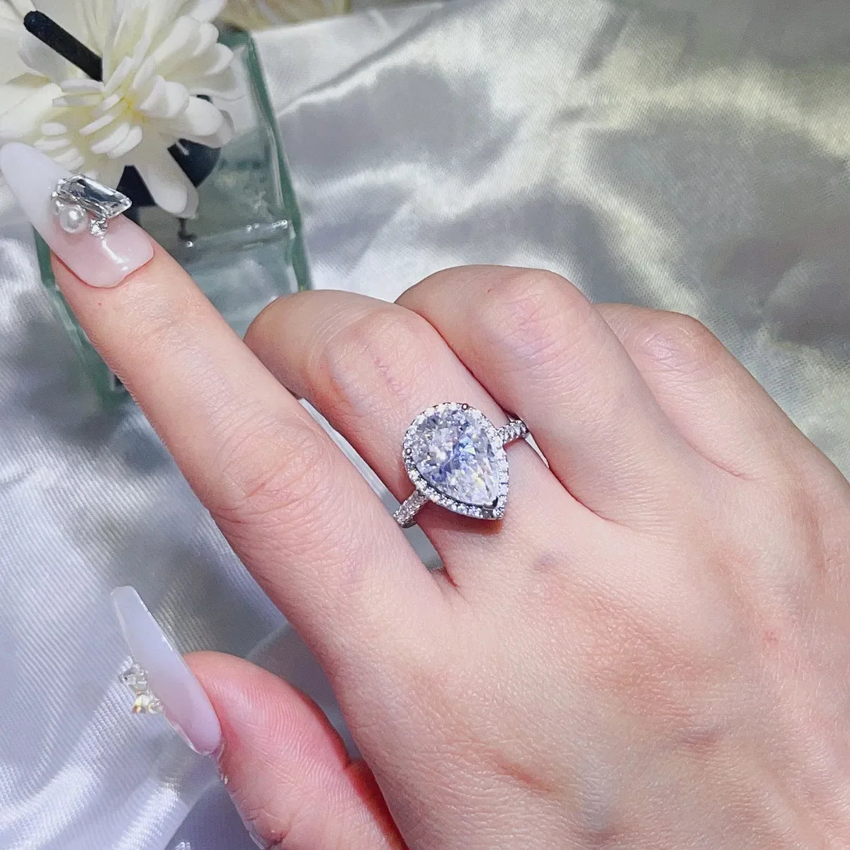 2 Carat Moissanite 925 Sterling Silver Ring - VAleG