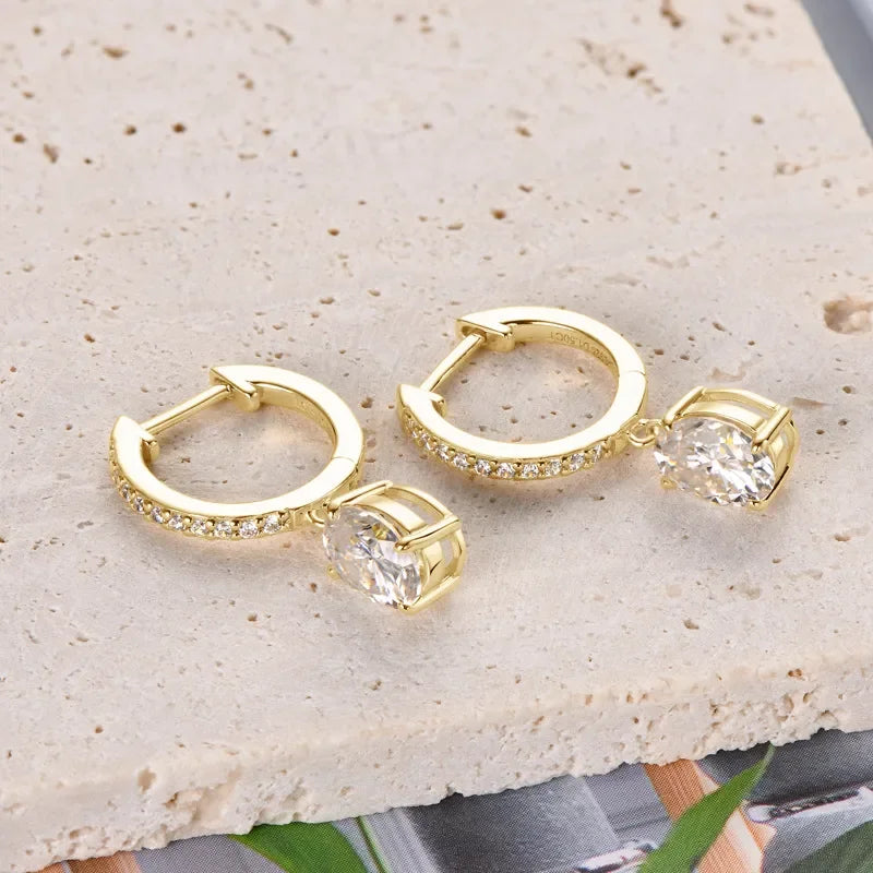 3 Carat Moissanite 925 Sterling Silver Earrings - VAleG