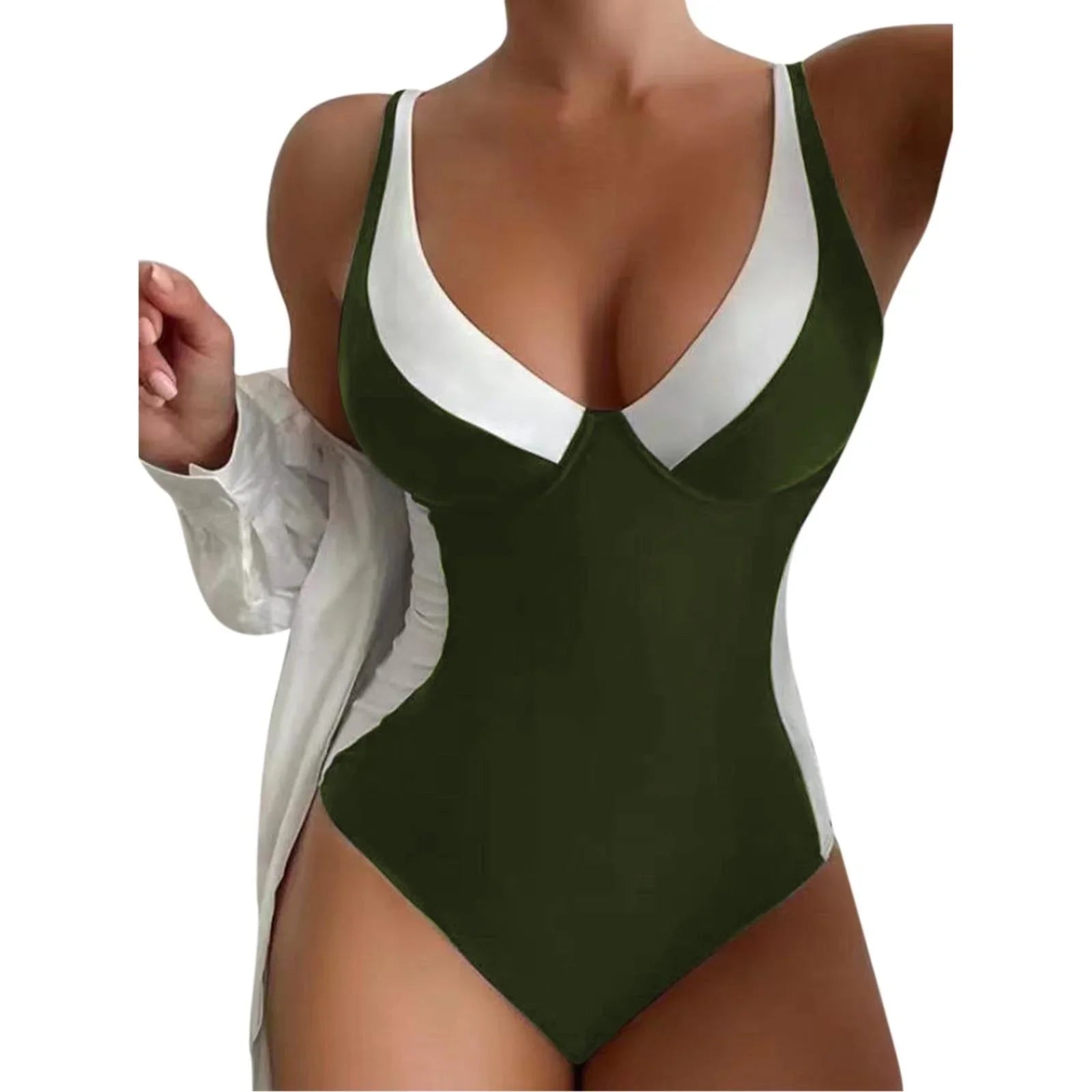 One Piece Swimsuit Sexy Belly Contracting V-neck Swimsuit Sports - VAleG