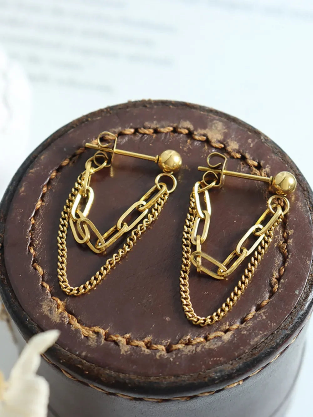 Titanium Steel Double Chain Earrings - VAleG