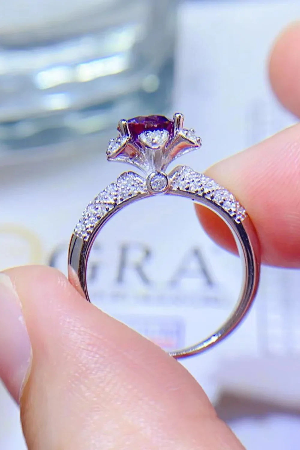 1 Carat Moissanite 925 Sterling Silver Ring - VAleG