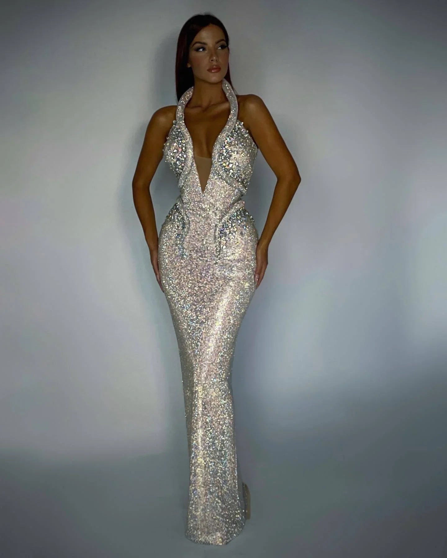 Sexy Sequined Banquet Dress Sheath Trailing Evening Dress - VAleG