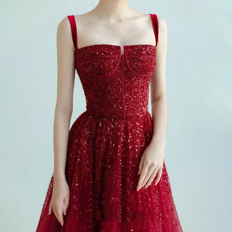 New Sequin Sling High-grade Princess Engagement Dress For Women - VAleG