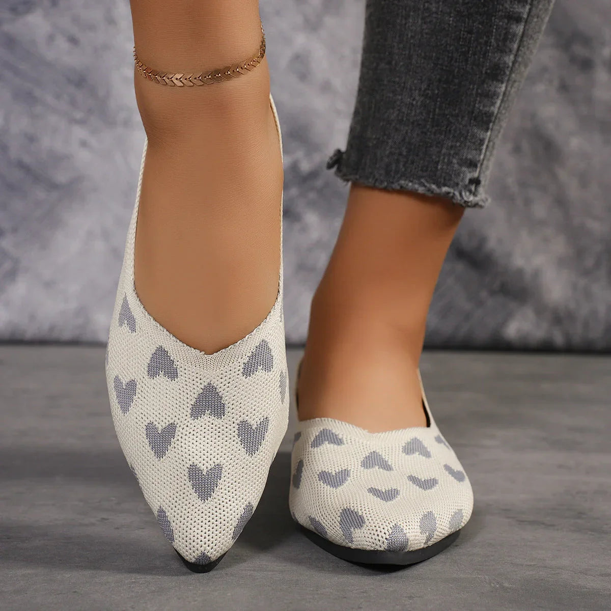 Flat Casual Shoes Light Knit Women's Shoes - VAleG