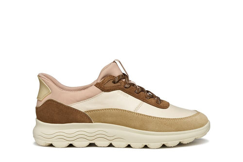 Sneakers Geox Spherica Plus donna beige con tecnologia Respira traspirante
