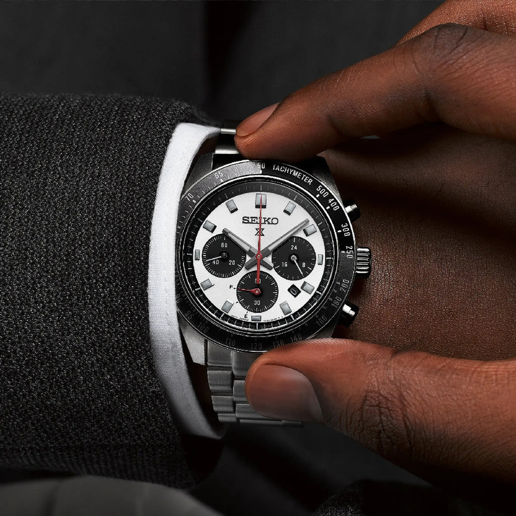 Seiko SSC911 Cronografo Solare Uomo Acciaio Quadrante Argento 41,4mm