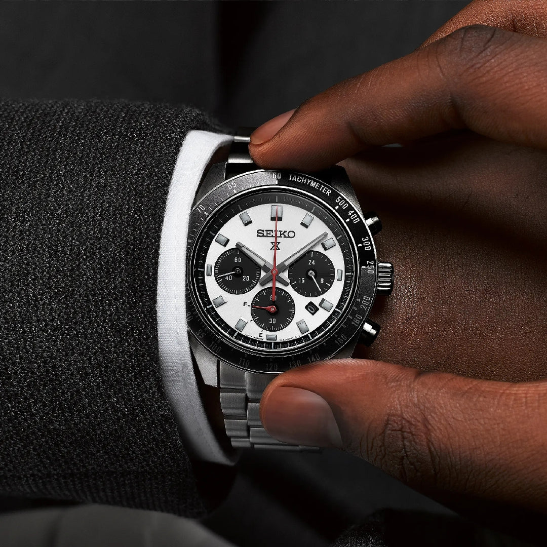 Seiko SSC911 Cronografo Solare Uomo Acciaio Quadrante Argento 41,4mm